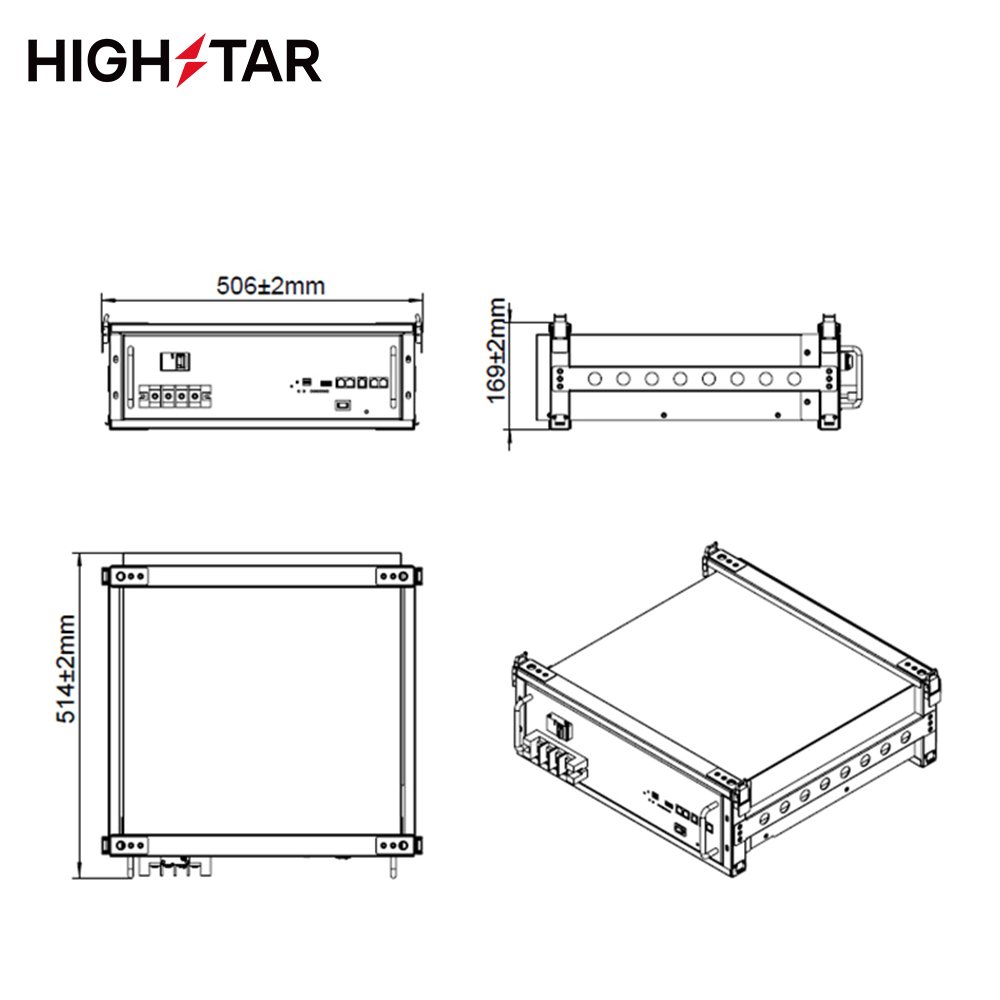HIGHSTAR Hsdlfp-48100aVTC Rechargeable Backup lithium-ion battery pack for Telecom Station