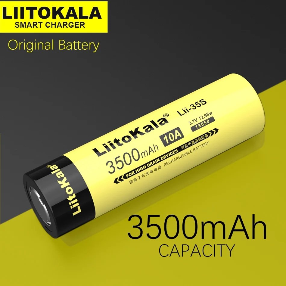 LiitoKala Lii-35S Li-ion 3.7V/4.2V 3500mAh 18650 Rechargeable battery lithium ion batteries