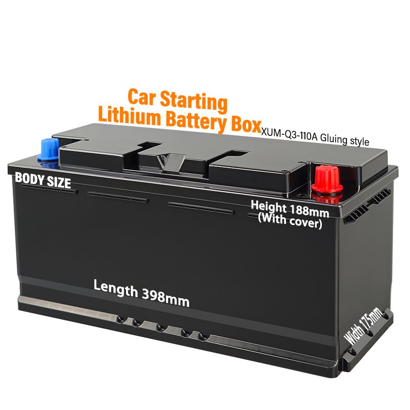 Customizable Low Temperature Start Empty Lifepo4 Battery Box 12v 110A Portable Lead Acid Car starting lithium battery Case