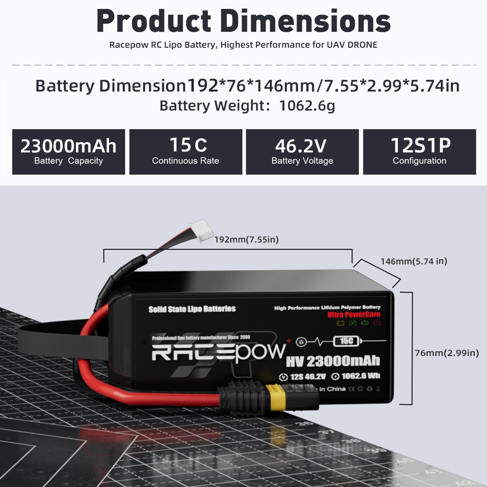 Wholesale 12S/6S 44.4V Customized 18000 23000 28000mAh drone battery Large load-carrying vertical take-off fixed-wing
