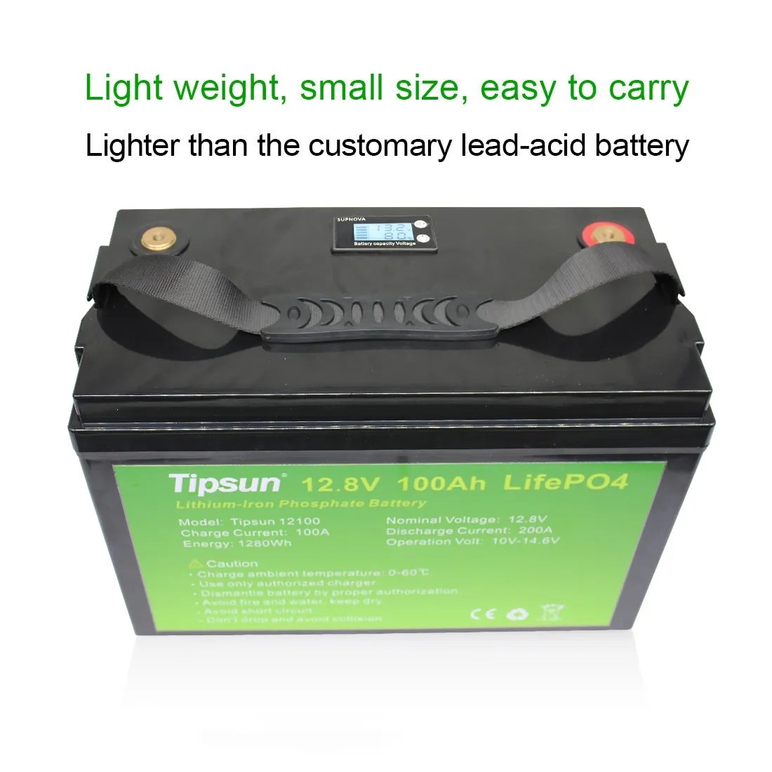 Tipsun Replace Lead-acid Batteries 12.8V 12V 100Ah Lifepo4 Baterry Solar Lithium Ion Battery Pack