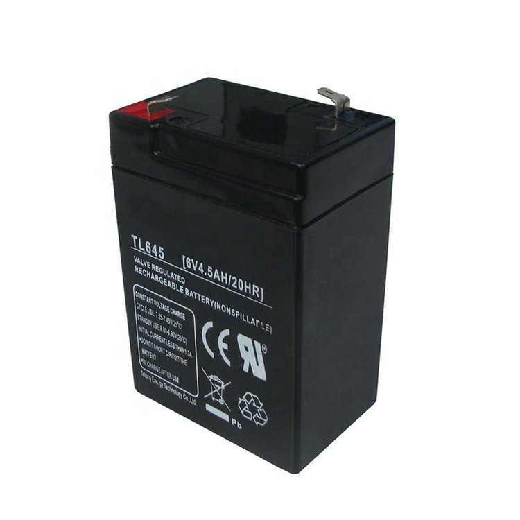 Long life solar storage sealed lead acid 6v 4.5ah 20hr rechargeable UPS battery