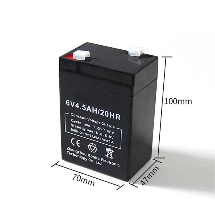 Long life solar storage sealed lead acid 6v 4.5ah 20hr rechargeable UPS battery