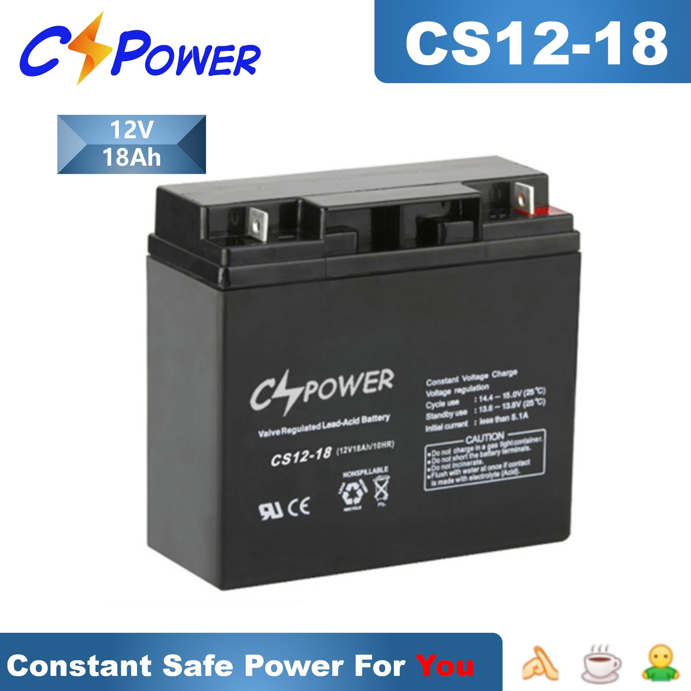 CSPower 12V 18AH 12 Volt 18 Amp AGM SLA Battery For UPS Systems CS12-18