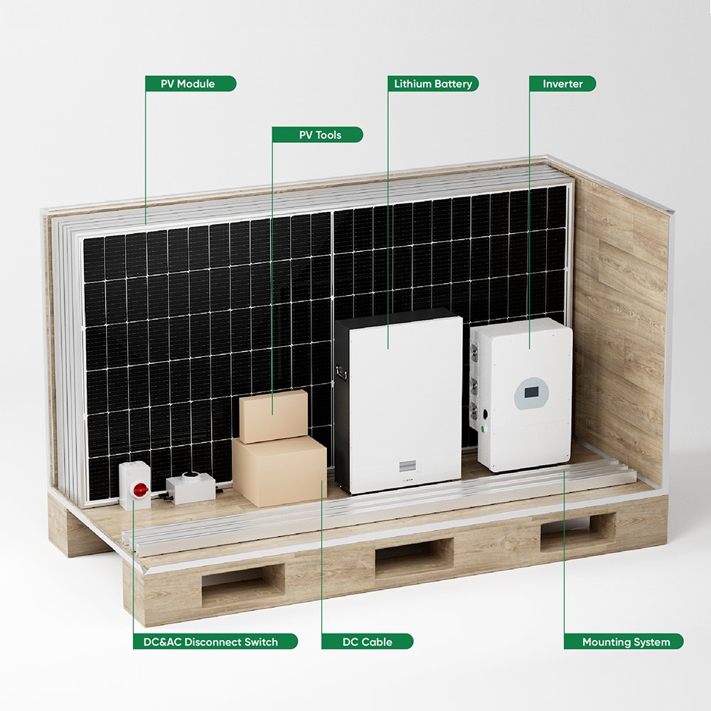 LiveFun 5kw 10kw 20kw 30kw 3 phase hybrid solar energy power system complete set for house