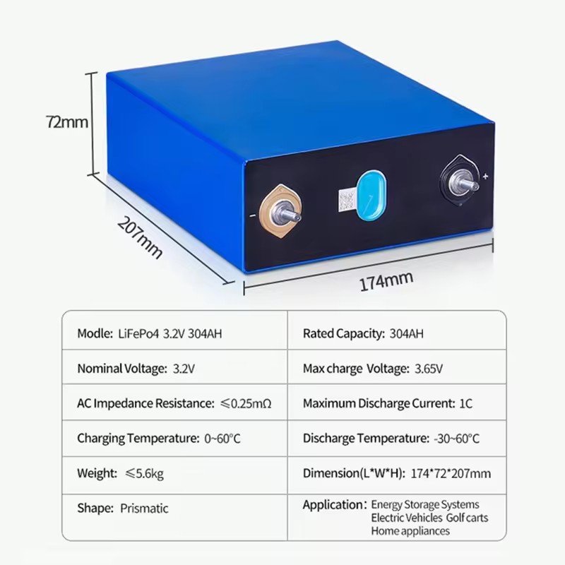 Lifepo4 314ah 304ah Prismatic Lfp Lithium Ion Batteries 304Ah 310Ah Grade A 3.2V Lifepo4 Battery Cell