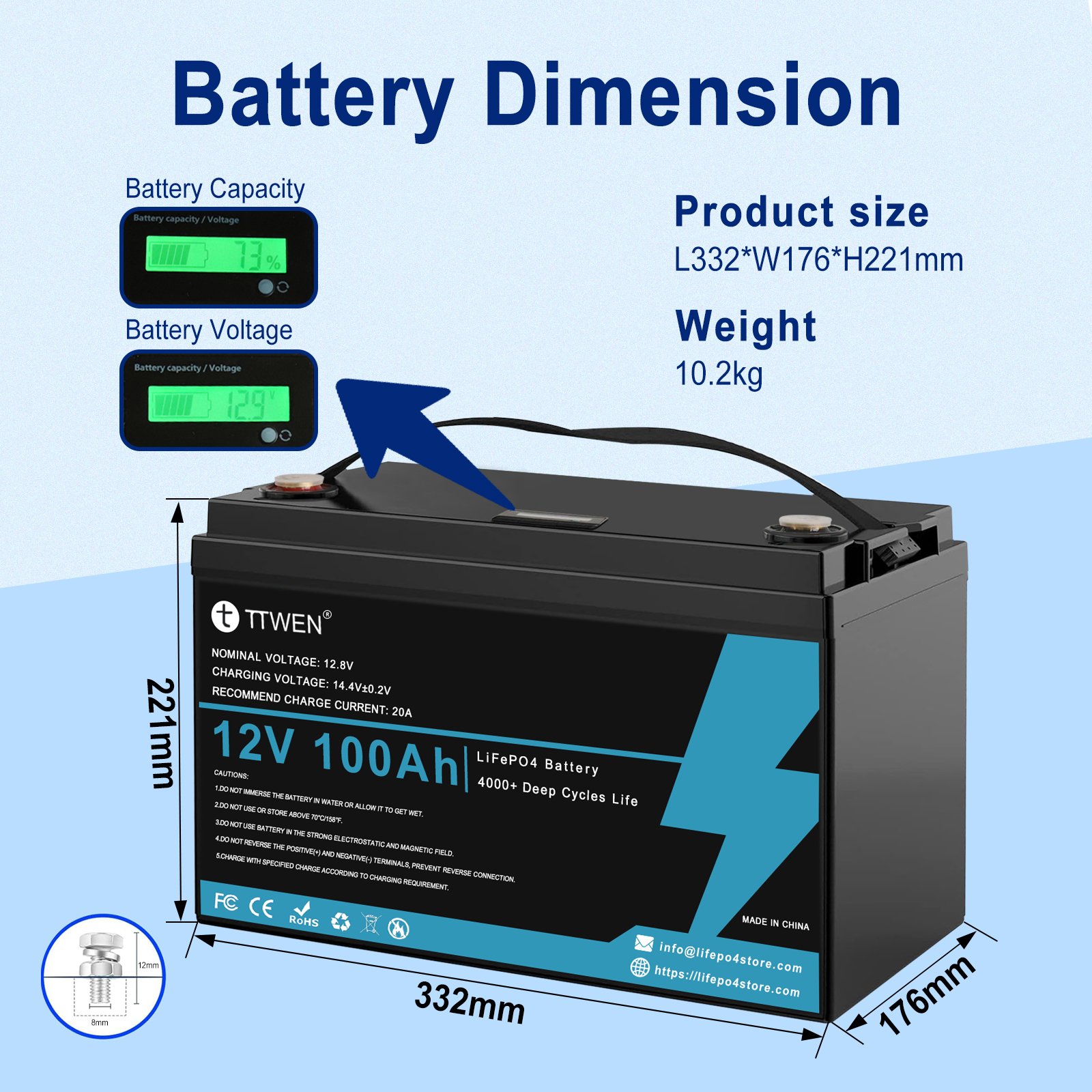 12 Volt 100 Ah Battery Lifepo4 12v 100ah lithium ion batteries 12.8v 300ah 12V 24V Lithium Battery 200ah