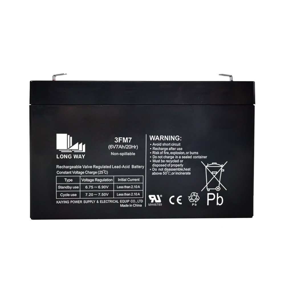 LONG WAY General Series Small Capacity 6V 7Ah AGM Vrla Lead-acid Batteries for UPS, Alarm System and Solar System