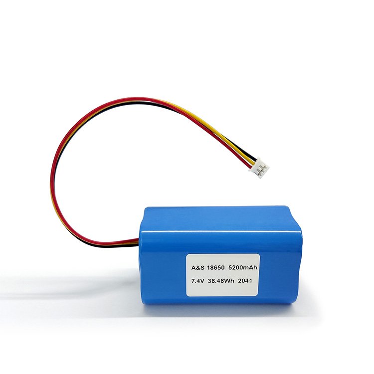 China Factory li-ion 18650 2500mAh 7.4v 2600mah lithium ion battery pack with PCM and JST Connector