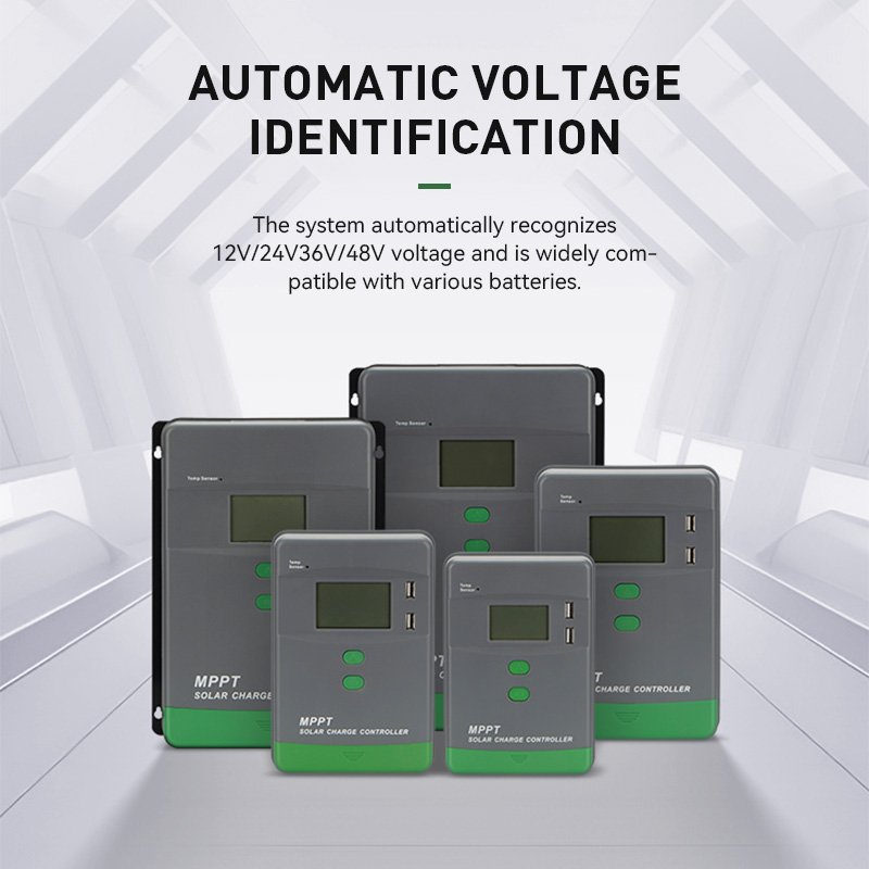 60A MPPT 12/24V MPPT solar controller Lighting Controller LED Display ROHS Certified with Lead-Acid Battery & Lithium Battery