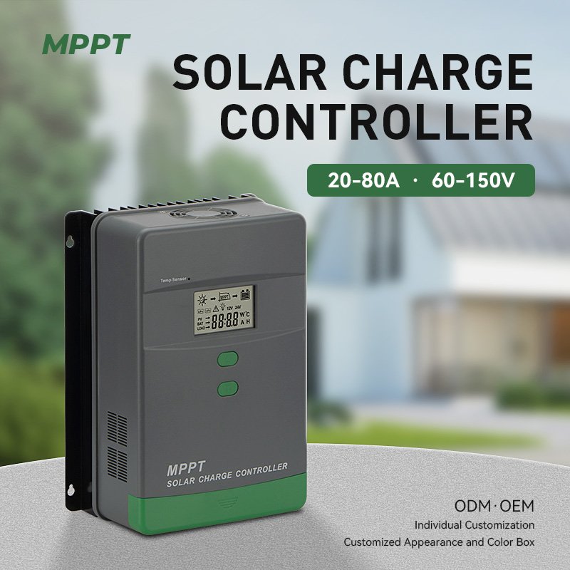 60A MPPT 12/24V MPPT solar controller Lighting Controller LED Display ROHS Certified with Lead-Acid Battery & Lithium Battery