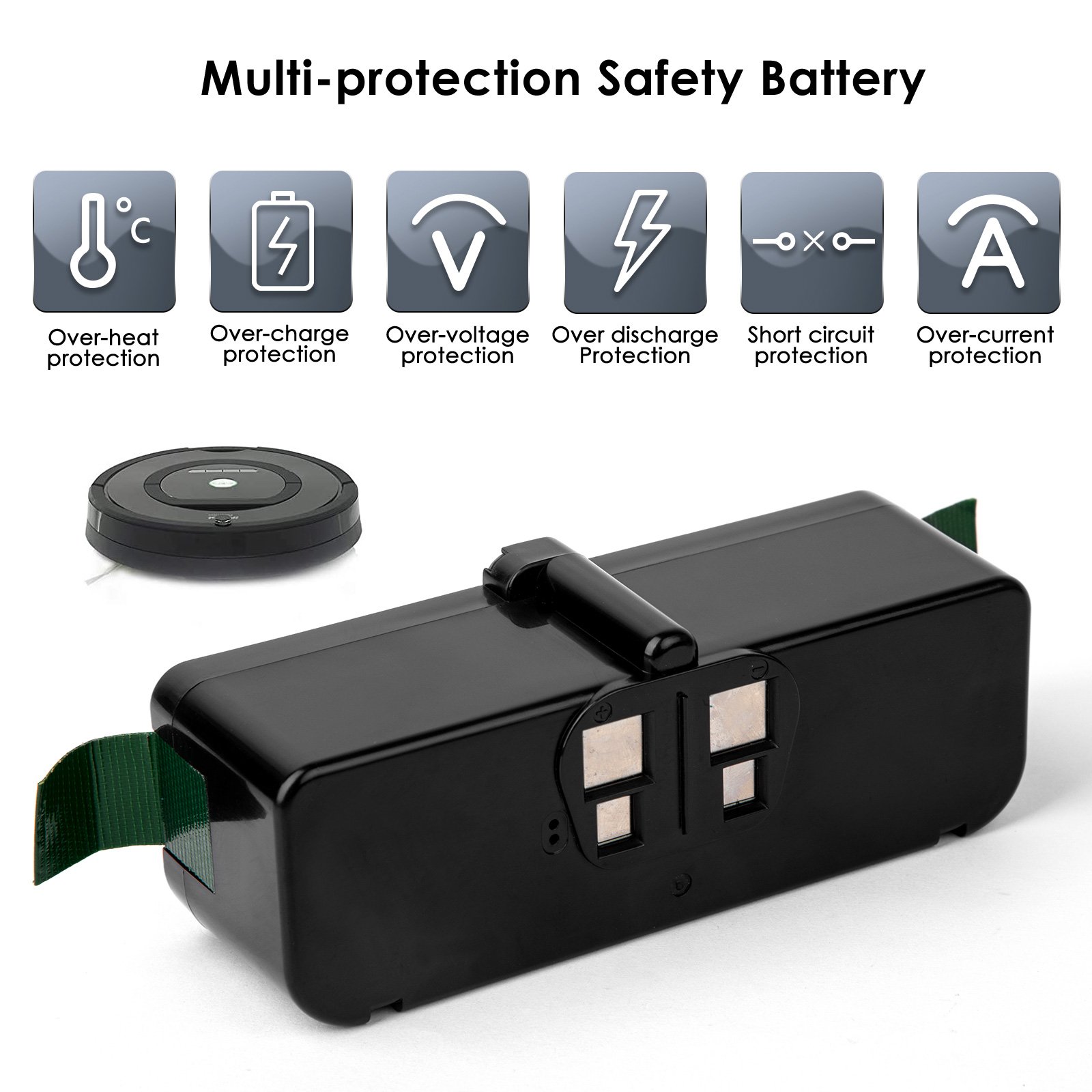 For iRobot Roomba Battery 5.2Ah 14V Compatible for iRobot Roomba 900/800/700/600/500 Series Lithium Ion Battery
