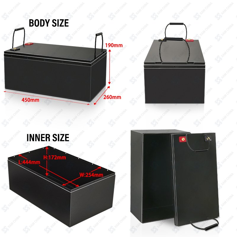 New designed Customizable durable Lithium Battery metal case Electric Car Marine Battery Box 12v 300A lithium lifepo4 ion