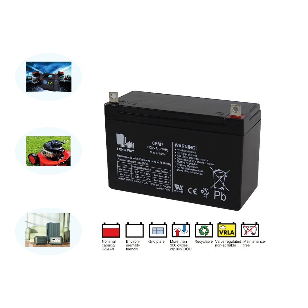 LONG WAY Maintenance-Free 12V 7Ah Truck and Car Battery Booster Jump Starter Lead-acid Battery for Emergency Start Power