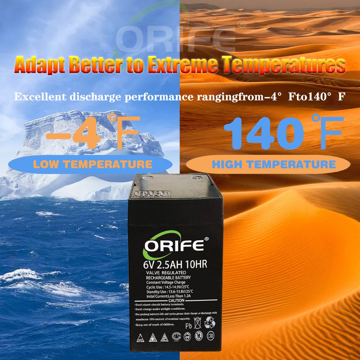 ORIFE Long Life Mini Small 6v 12v 2.5ah Valve Regulated Lead Acid Battery