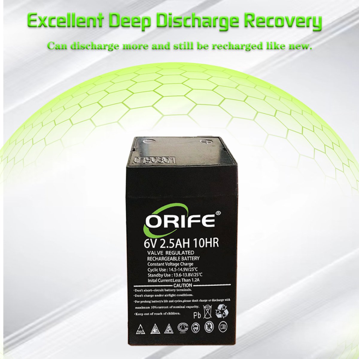 ORIFE Long Life Mini Small 6v 12v 2.5ah Valve Regulated Lead Acid Battery