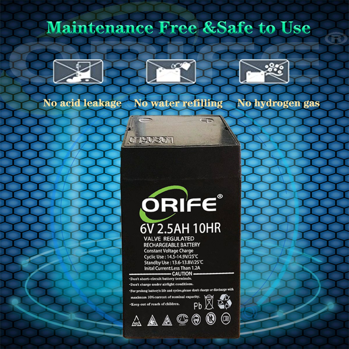 ORIFE Long Life Mini Small 6v 12v 2.5ah Valve Regulated Lead Acid Battery