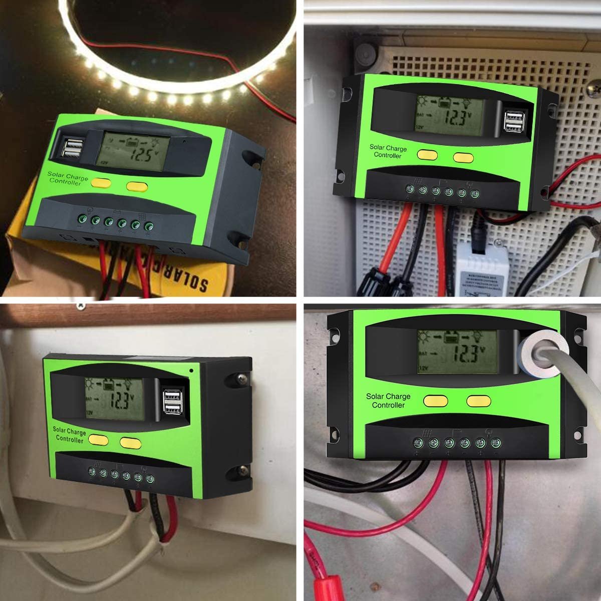 10A 20A 30A 40A 50A 60A Solar Regulator 12V/24V 48V ac to dc Off Grid PWM Solar Charge Controller