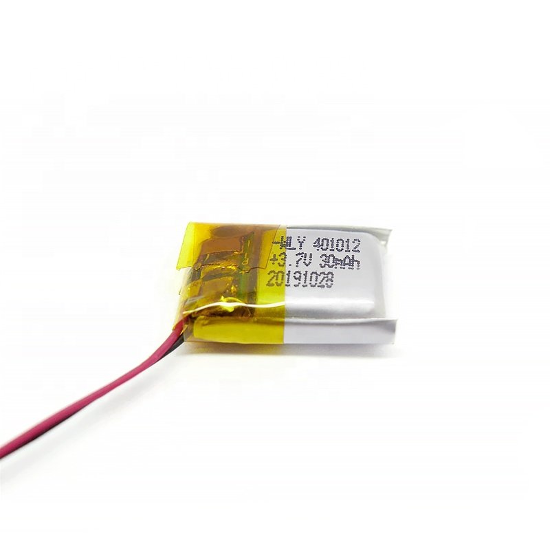 Manufacturers wholesale 3.7V 30Mah 401012 polymer rechargeable lithium-ion battery with KC BIS certificate