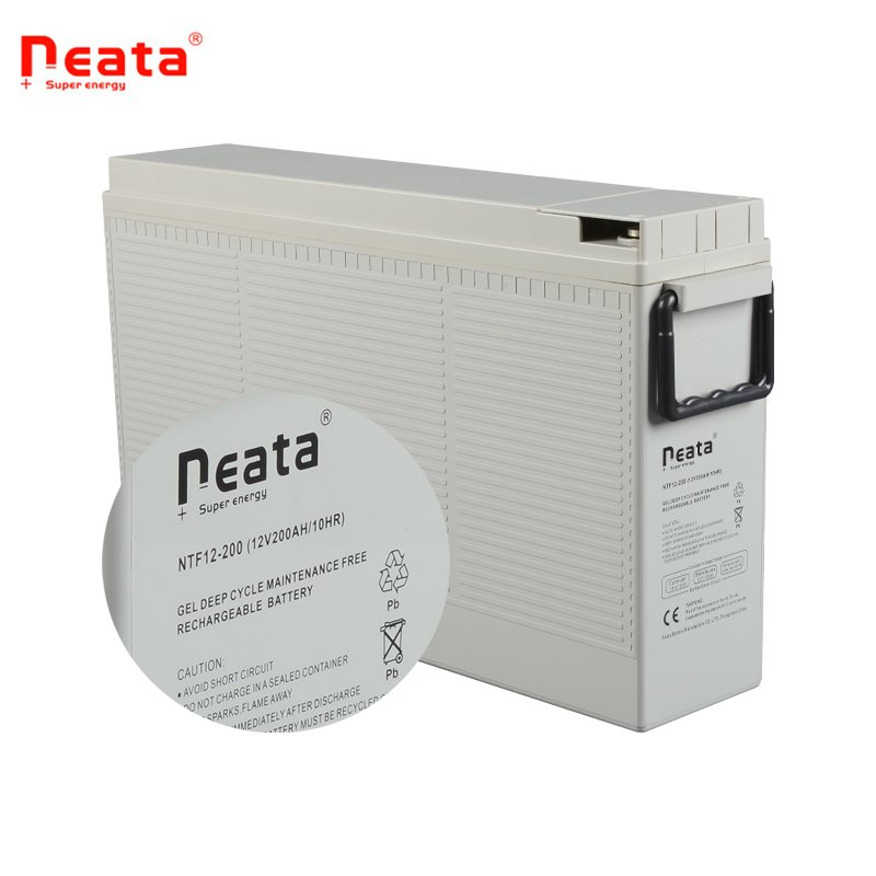 High performance 12V front terminal deep cycle 200AH GEL battery for photovoltaic power