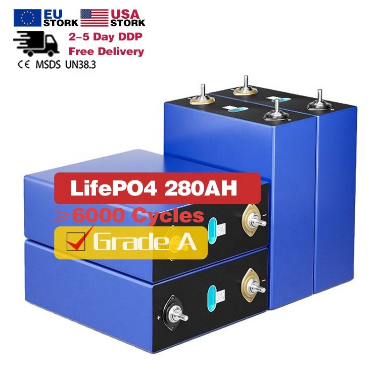 Eu Stock Free Tax EV LF280K 6000 Cycles Lifepo4 Battery Grade A 3.2V 280ah 304AH 320AH Lifepo4 Cell LF280 280Ah Lifepo4