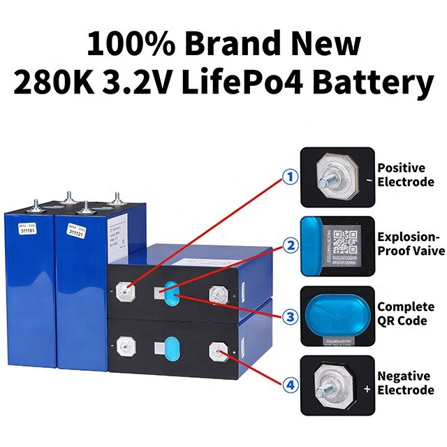 Eu Stock Free Tax EV LF280K 6000 Cycles Lifepo4 Battery Grade A 3.2V 280ah 304AH 320AH Lifepo4 Cell LF280 280Ah Lifepo4