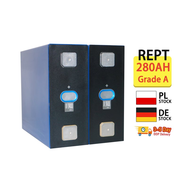 EU Stock Phosphate Battery 3.2v Lifepo4 Cells Prismatic Lithium Ion Batteries REPT 280ah Battery Akku Lifepo4