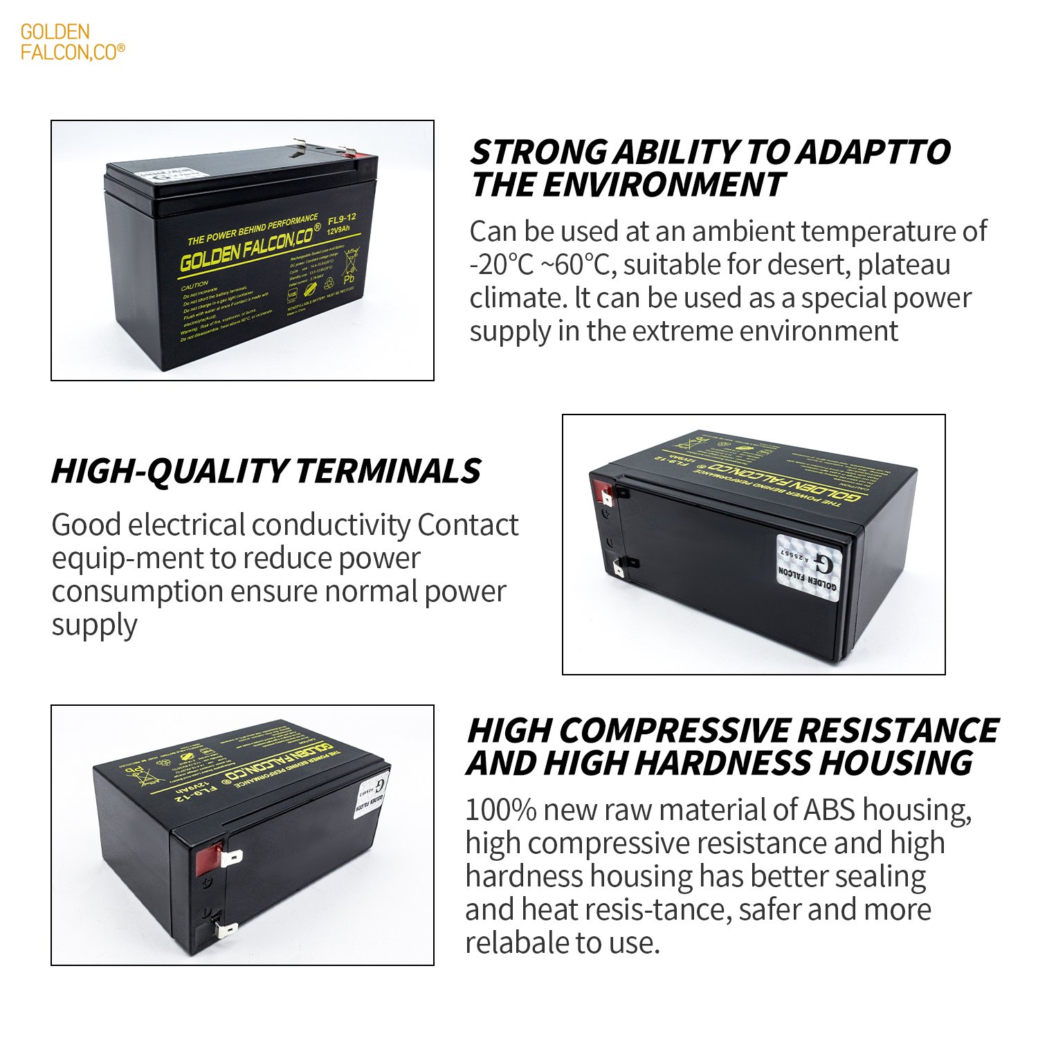 Long Life Rechargeable sealed lead acid battery 12V 9Ah Deep cycle battery for Home Appliances Ups