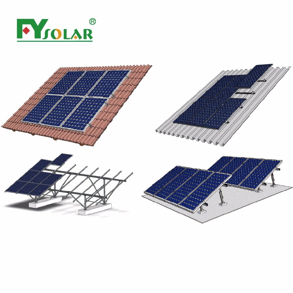 Factory price 2kw solar power system home kit 220V with solar panel inverter