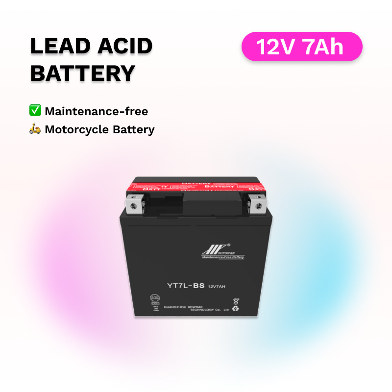12V 7Ah lead acid battery OEM motorcycle maintenance-free battery SUPOWER YT7L-BS