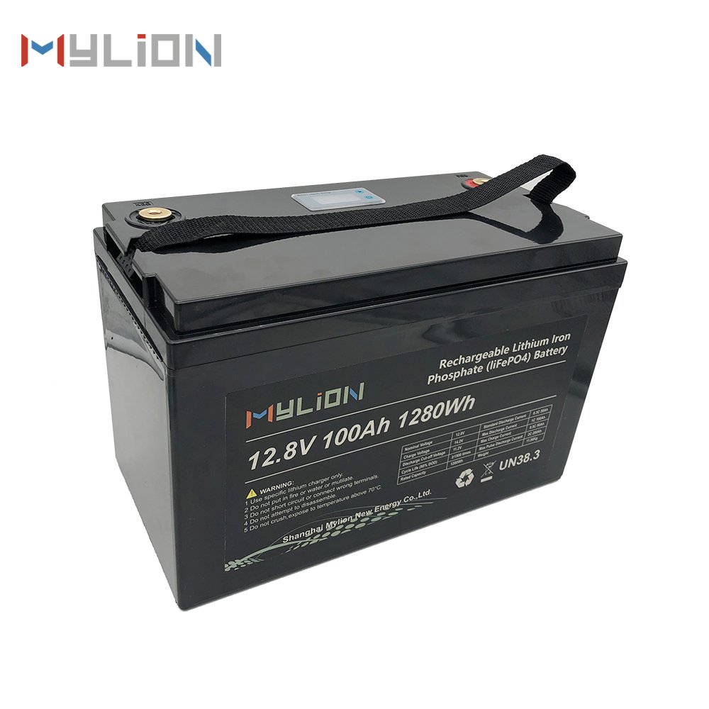 promotion,solar battery, mylion LCD display lifepo4 solar battery 1280wh lithium ion battery 12v 100ah life po4 storage battery