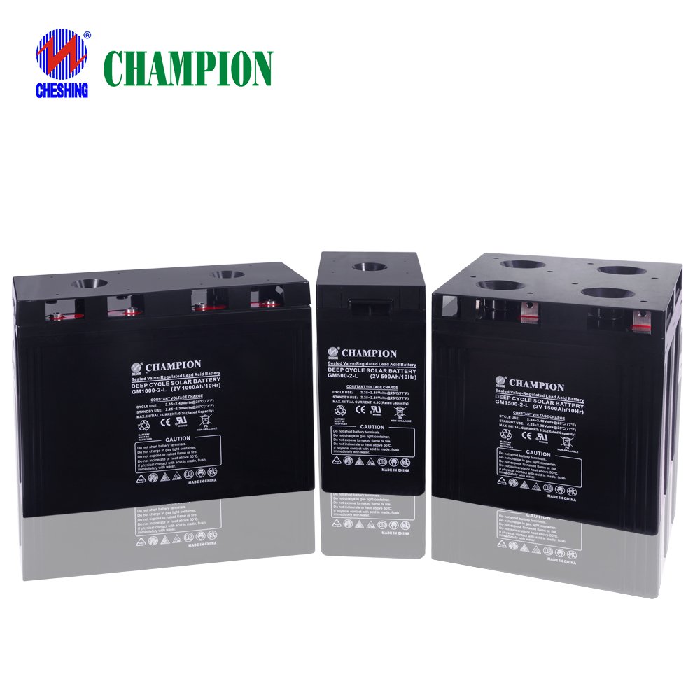 Champion Rechargeable 2v 6v 500ah Agm Solar Battery Sealed Lead Acid Gel Deep Cycle 2v 500ah 1000ah For Home Solar System