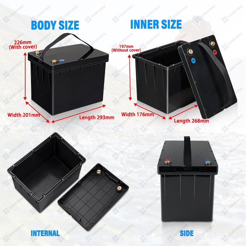 Manufacturer Custom 12v Lithium Ion Battery Box Diy Lithium Battery Box XAM-5- 70A lifepo4 empty plastic case shell 12v