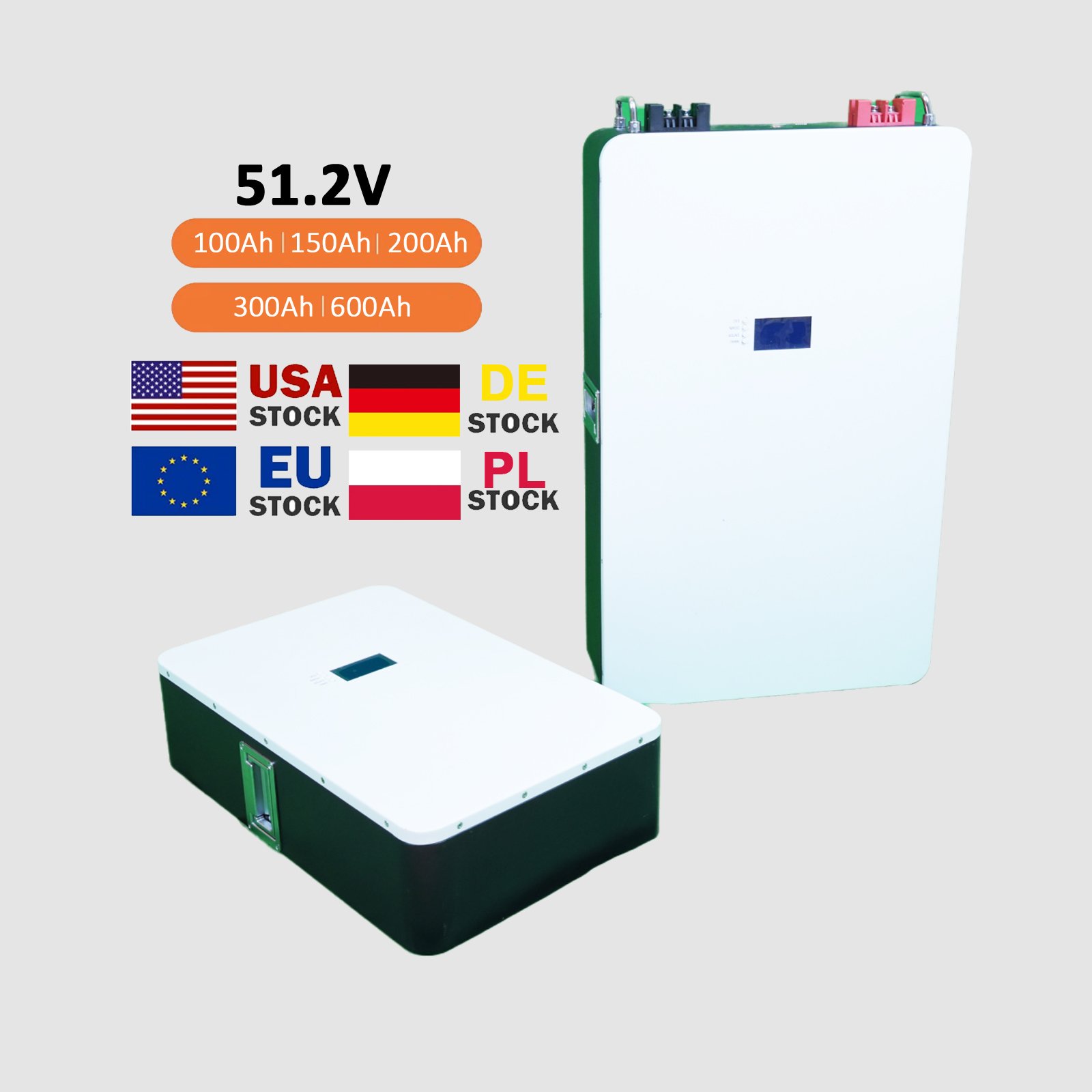 Lifepo4 Battery 51.2v 100ah 150ah 200ah 300ah 600ah Household Wall Mount Energy Storage Lithium Ion Battery Pack