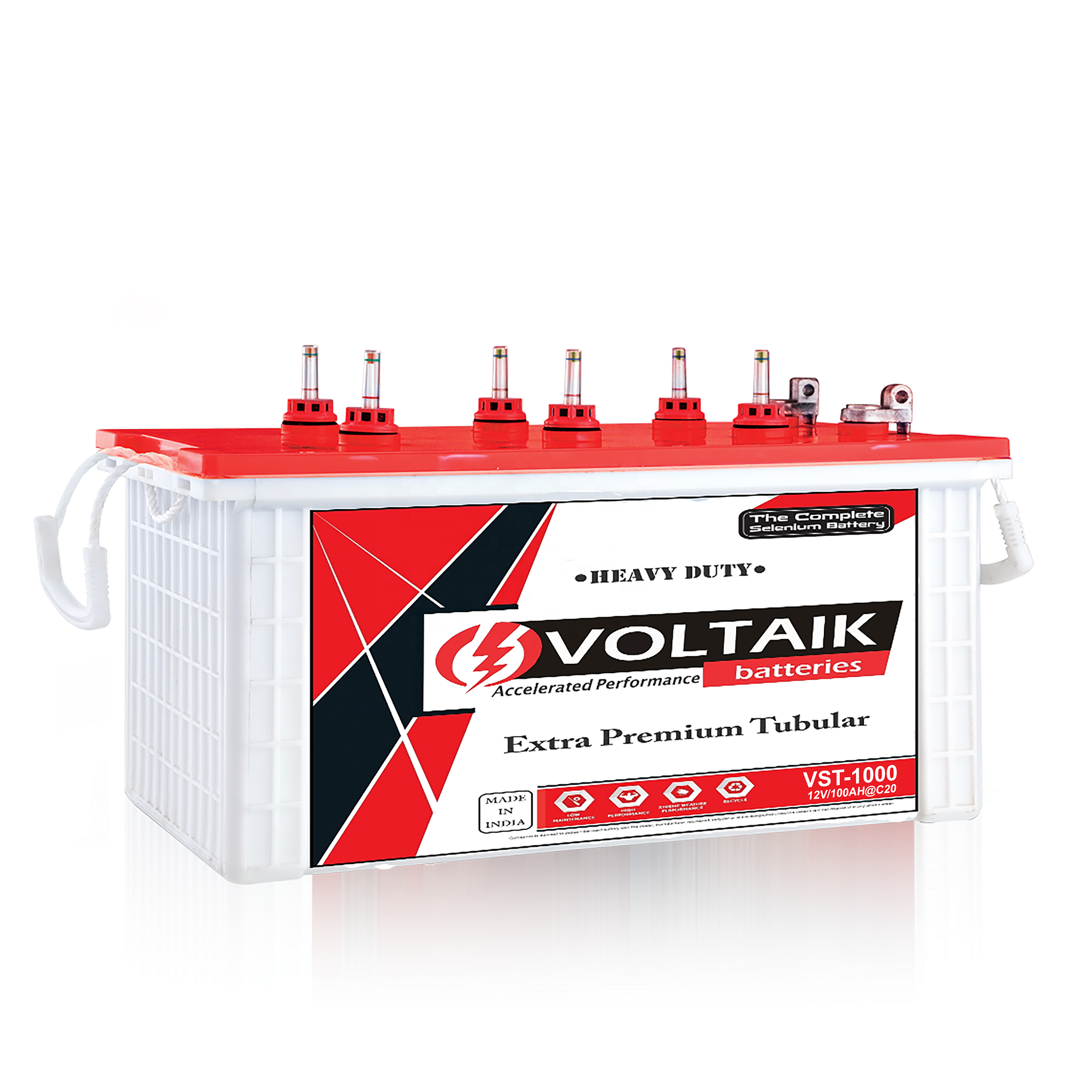 VOLTAIK 12V 100AH Short Tubular Battery for Home Appliances and Uninterruptible Power Supplies