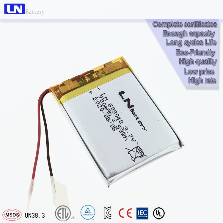 KC UL6142 High Rate C-rate Power Rechargeable LN603040 700mAh 3.7v lithium polymer battery
