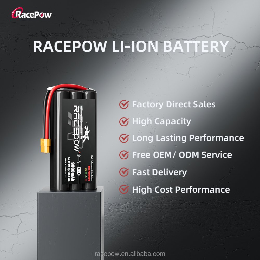 Racepow 22.2V Battery Pack 8400mAh 9000mAh 10000mAh li-ion Battery 6s2p 8400 molicel 21700