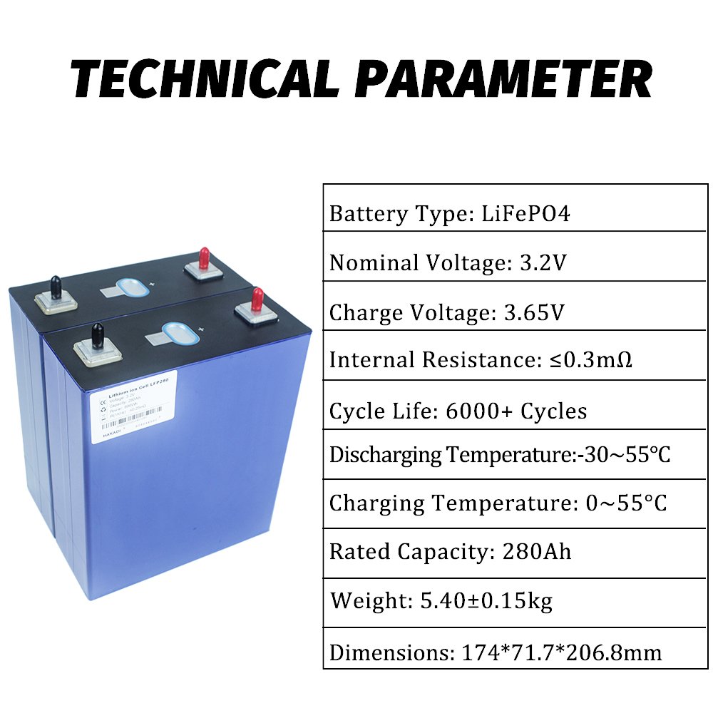 Lower Price! REPT 3.2V 280A Grade A Lifepo4 battery Prismatic Rechargeable Lithium ion Batteries for DIY 48V