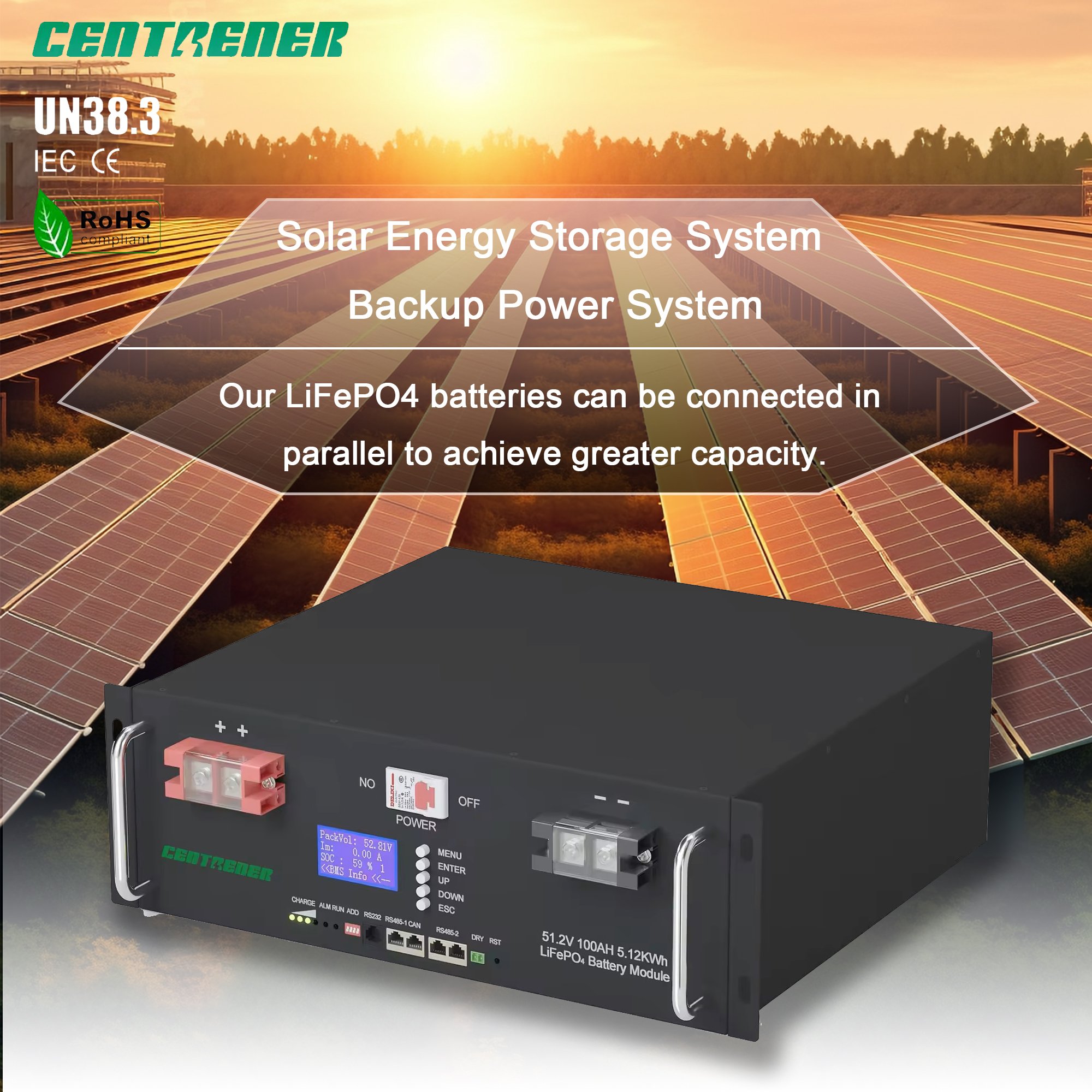 3.7v 96ah Cell 48v 100a Bms Battery Stationary Hot Sale Safe Power Rechargeable Lithium 18650 Solar Energy Storage Battery