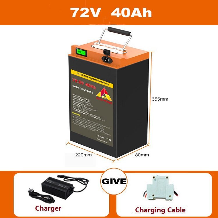 lithium ion battery 72V 40Ah 50Ah 60V For Electric motorcycle Moped battery electric bicycle