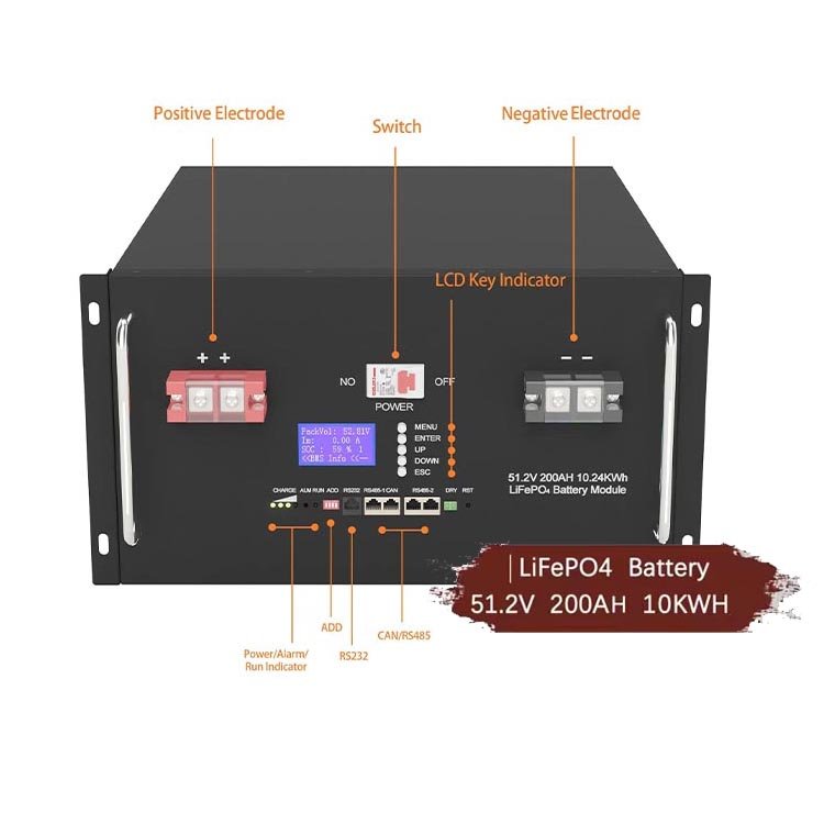 Smart BMS LiFePO4 10kwh 50 Kwh 24V 48V 100Ah 200Ah 280Ah Solar Lithium ion Server Rack Mounted Battery Pack For Solar System