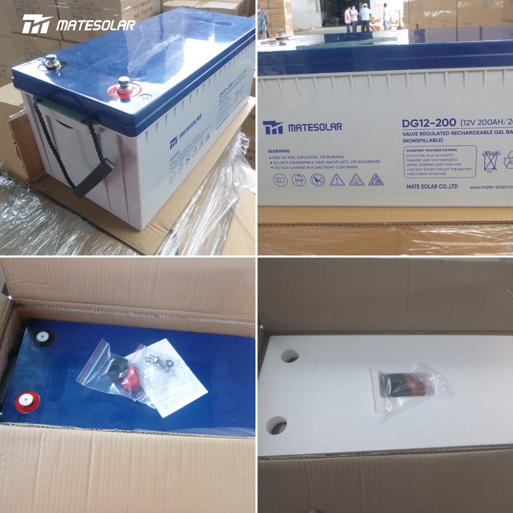 Mate Batterie Solaire Gel 150Ah 100Ah 200Ah Tubular Maintenance Free Batterie Price