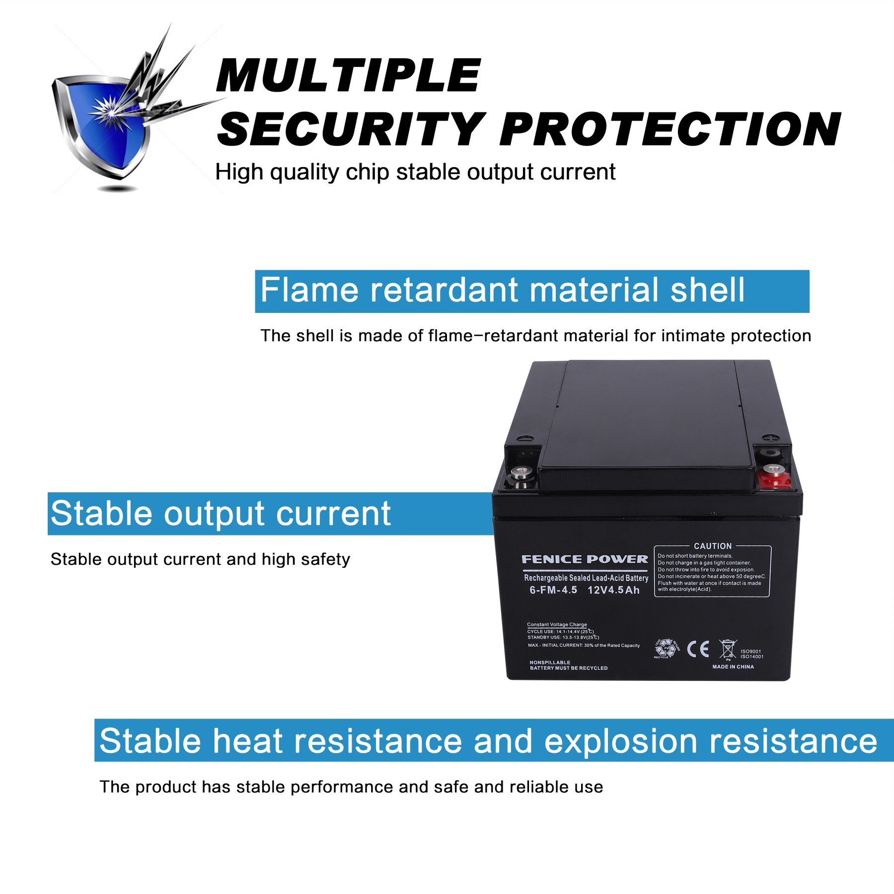 ups uninterruptible power supply 12 Volt 12V 4.5AH Battery Lead Acid Battery High Standard Customized Deep Cycle Sealed