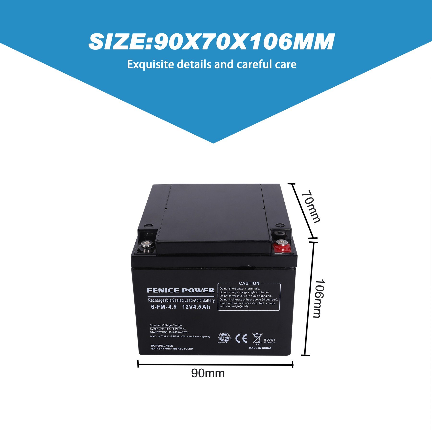 ups uninterruptible power supply 12 Volt 12V 4.5AH Battery Lead Acid Battery High Standard Customized Deep Cycle Sealed