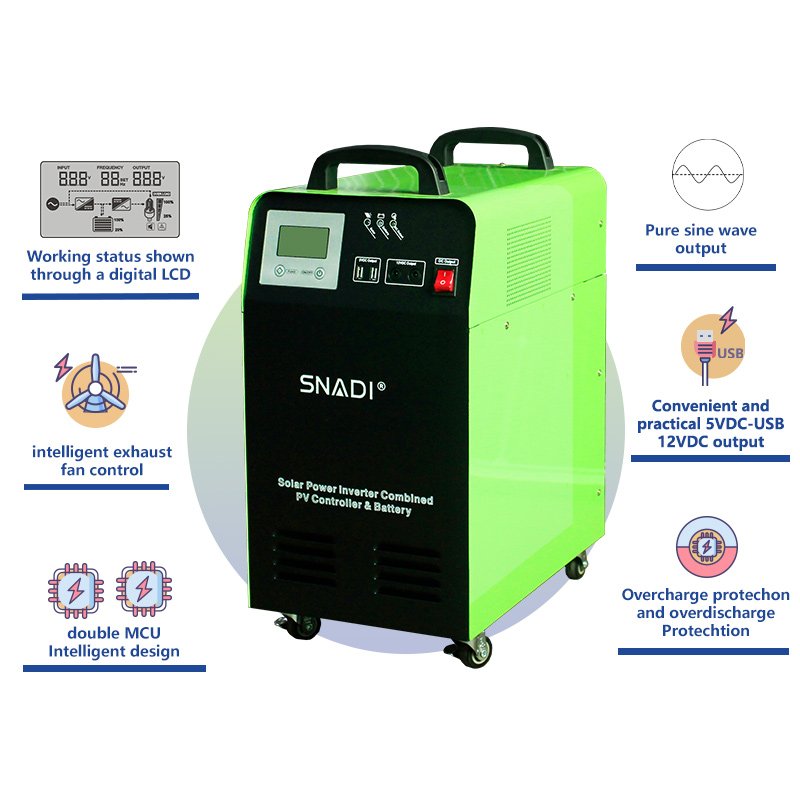 1KW AC DC 3 Stage Charge Solar System Solar PV Controller and Battery Solar Energy Power System