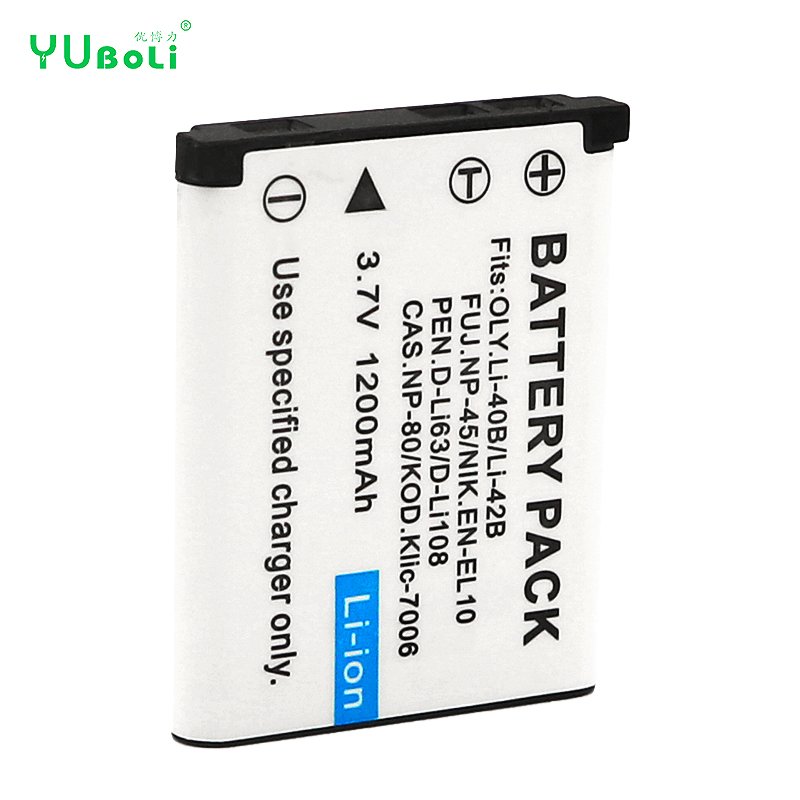 1200mAh Cross Compatible Camera Battery For LI-40B/LI-42B/NP-45/EN-EL10/D-Li63/D-Li108/NP-80/Klic-7006 Lithium-ion Battery