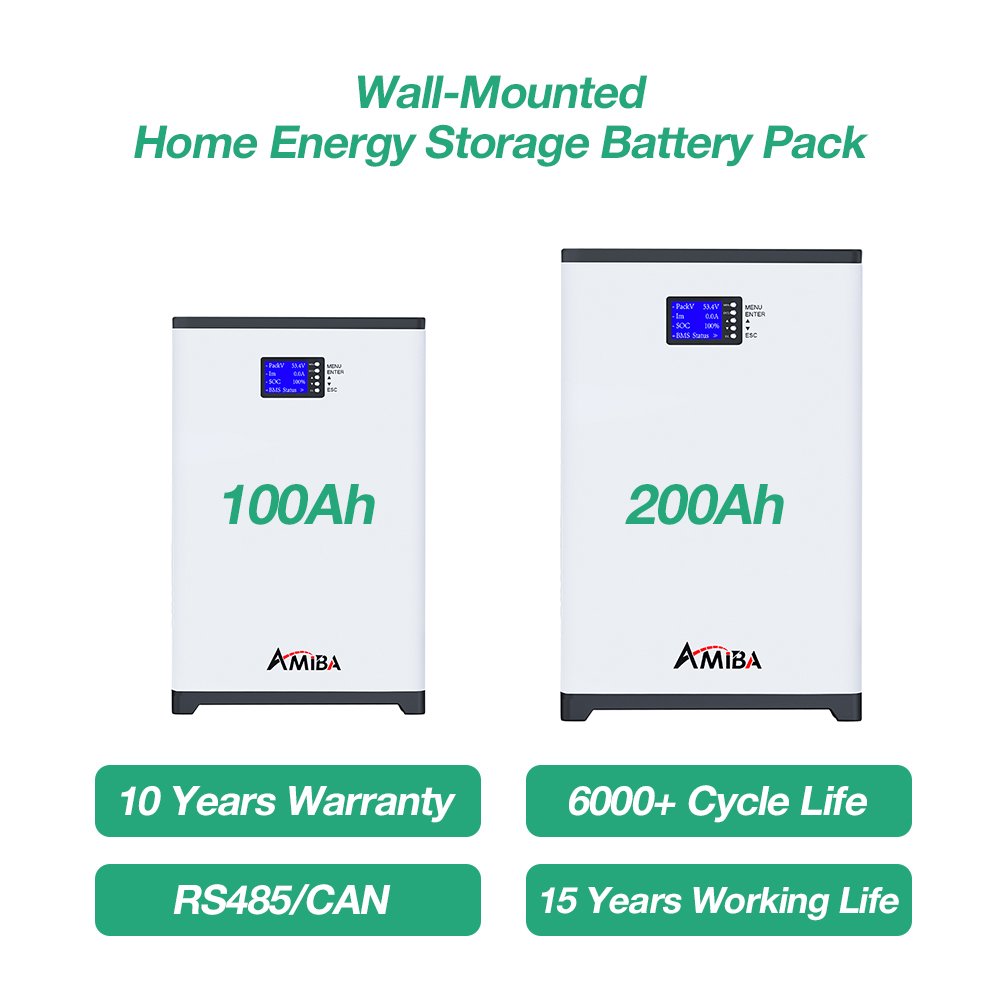 Powerwall 48V Solar Battery Energy Storage 51.2V 100ah 200ah 5Kw 10Kw 20Kw Wall Mount Lifepo4 Lithium Ion Battery