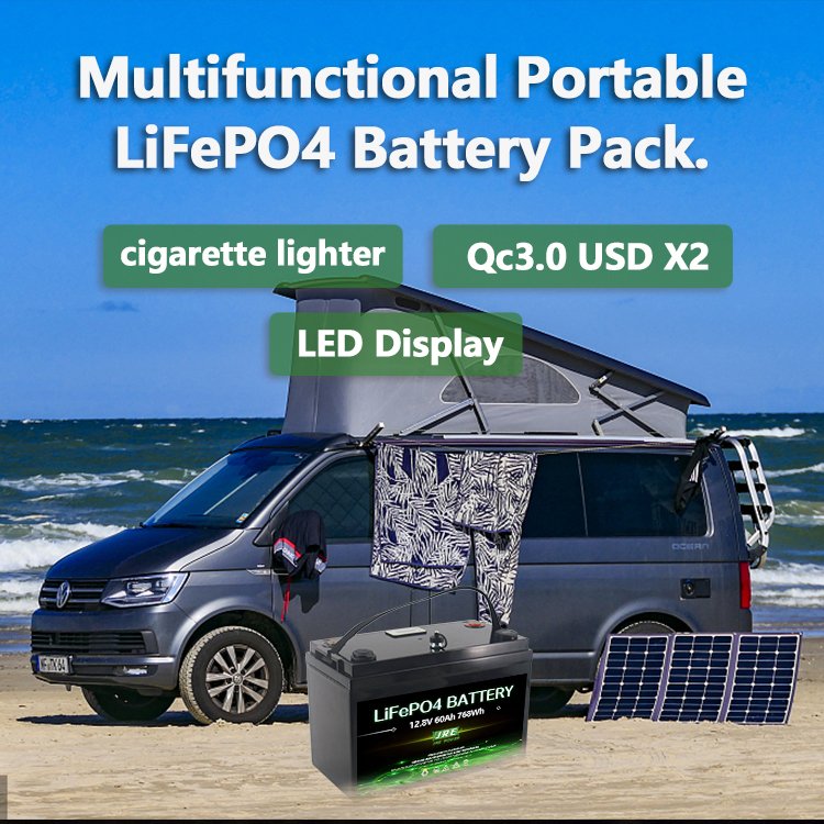 Simple Multifunctional Portable Camping Power station 12v 60ah 100ah lifepo4 battery pack with USB Cigarette lighter Solar Panel