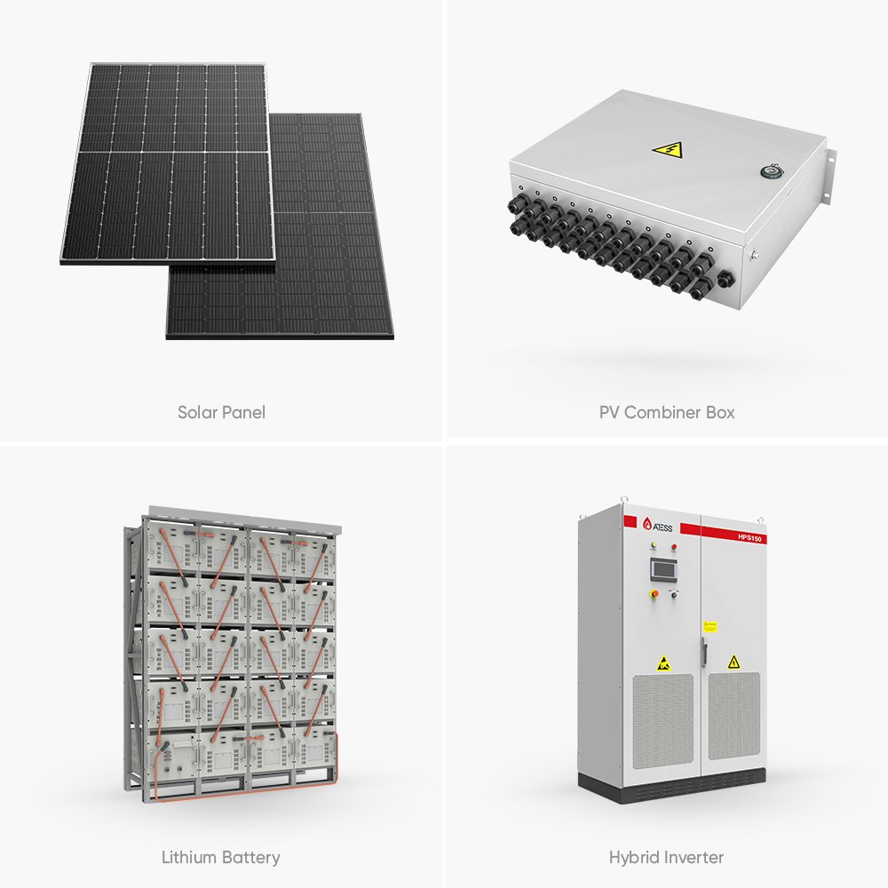 Solar Carport Photovoltaic Panels System 30kw 50Kw 100kw 200kw 500Kw Hybrid Solar Power System kit