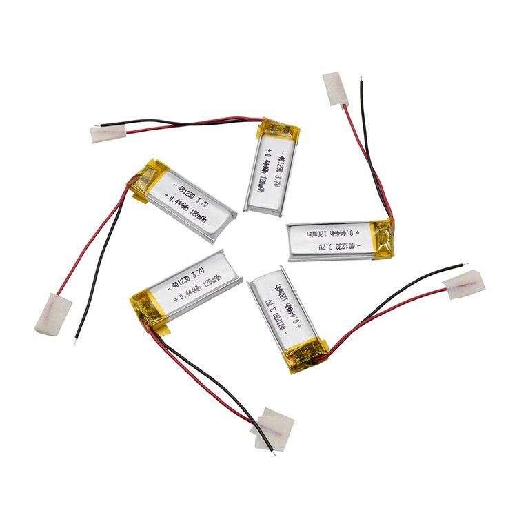 OEM Ultra low price lipo battery 401230 120mah 3.7V polymer headphone battery for robotic sweeper with PCB and Connector